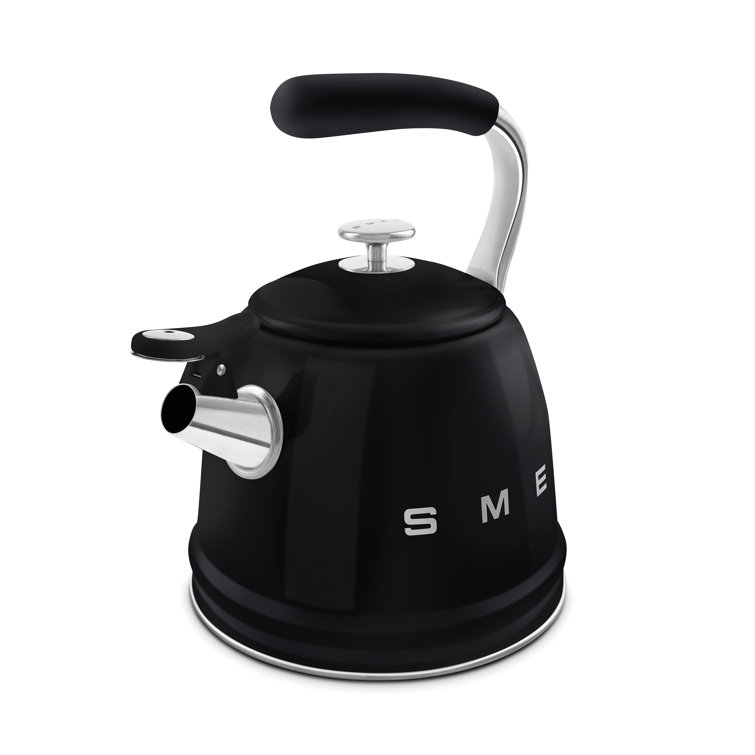 Smeg Whistling Kettle Retro Style Black Regular